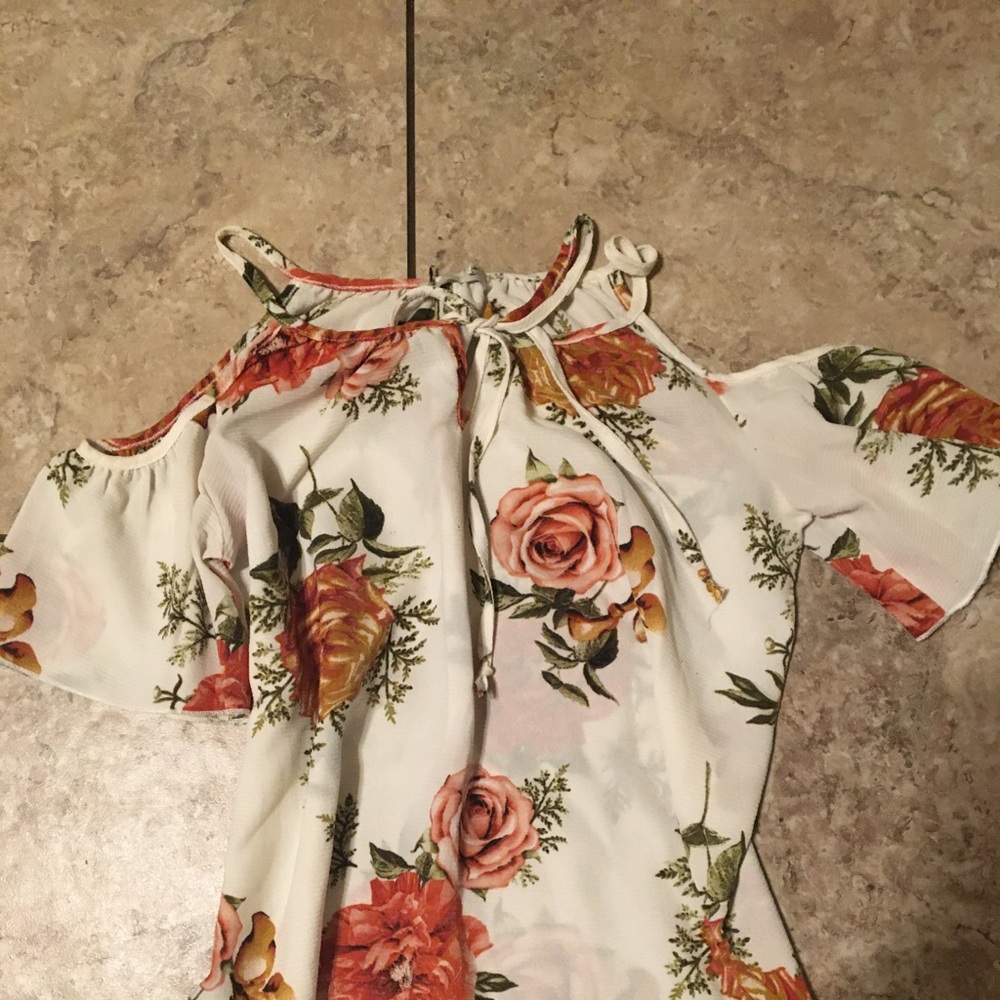 Floral White Blouse